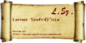 Lerner Szofrónia névjegykártya